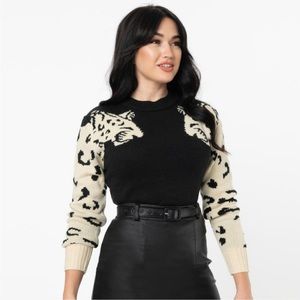 Unique Vintage Retro Style Leopard Sweater